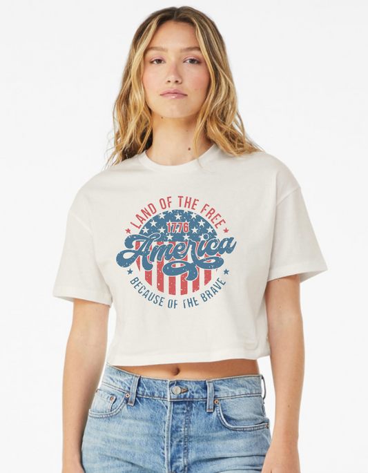 Bella + Canvas Crop America the great